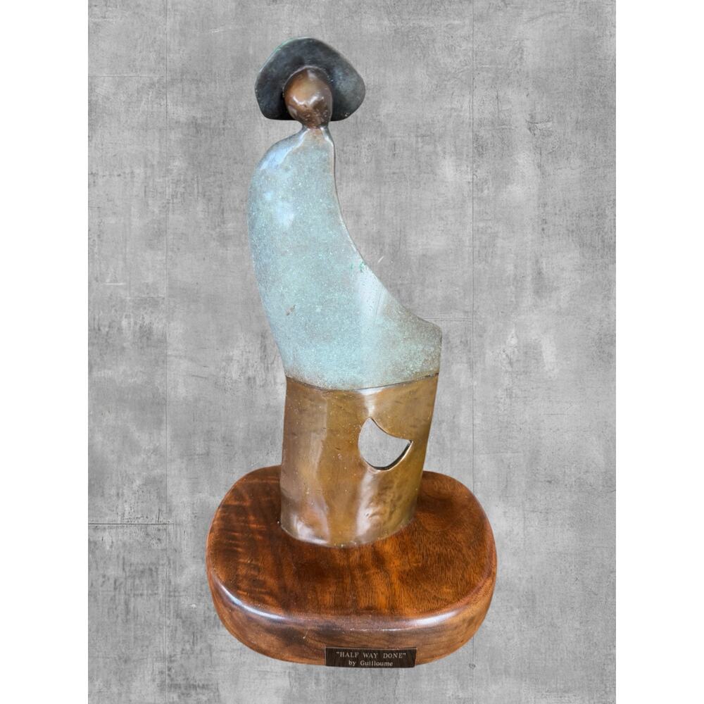 Guilloume Bronze Sculpture "Half Way Done" 1 of 1 Signed Modernist Statue 2000